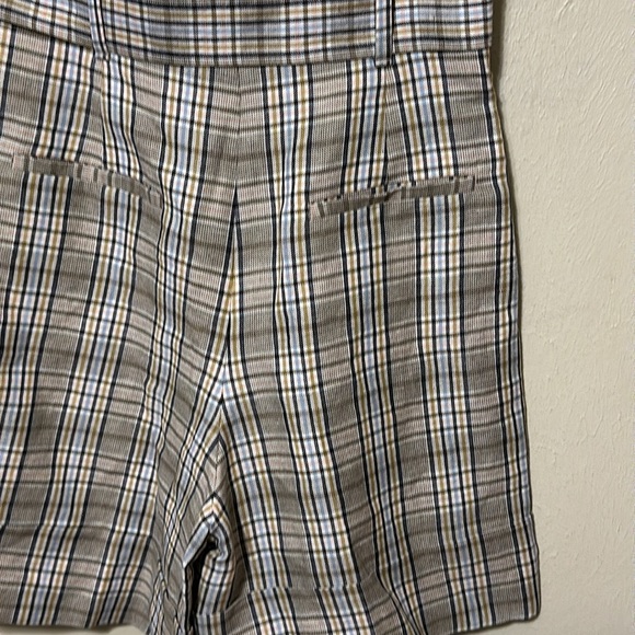 Massimo Dutti Check Linen Blend Bermuda Shorts Size 6 - Picture 6 of 9